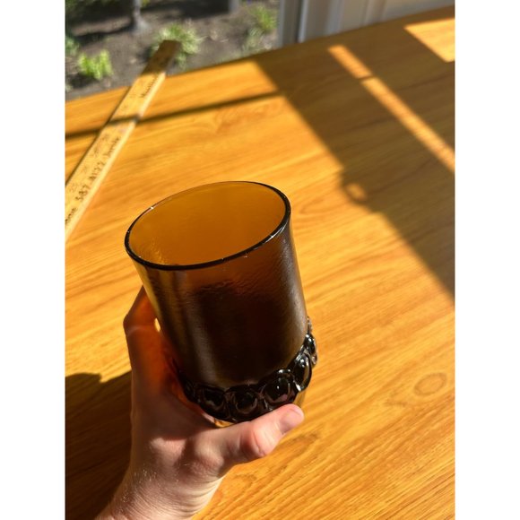 Tiffin Franciscan Madeira brown 4 drinking glasses vintage heavy - Picture 8 of 8